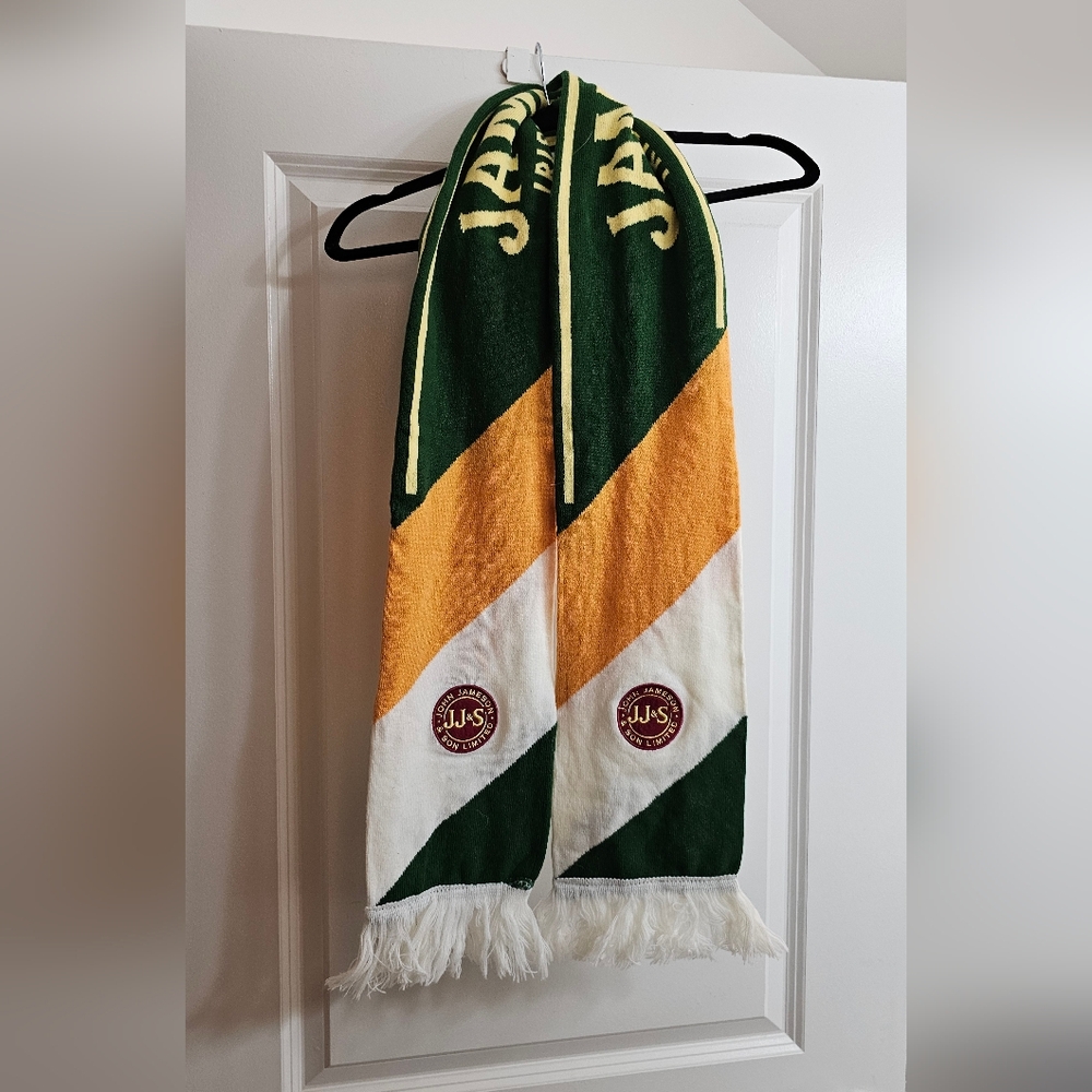 Jameson Green and Gold Scarf with Fringe